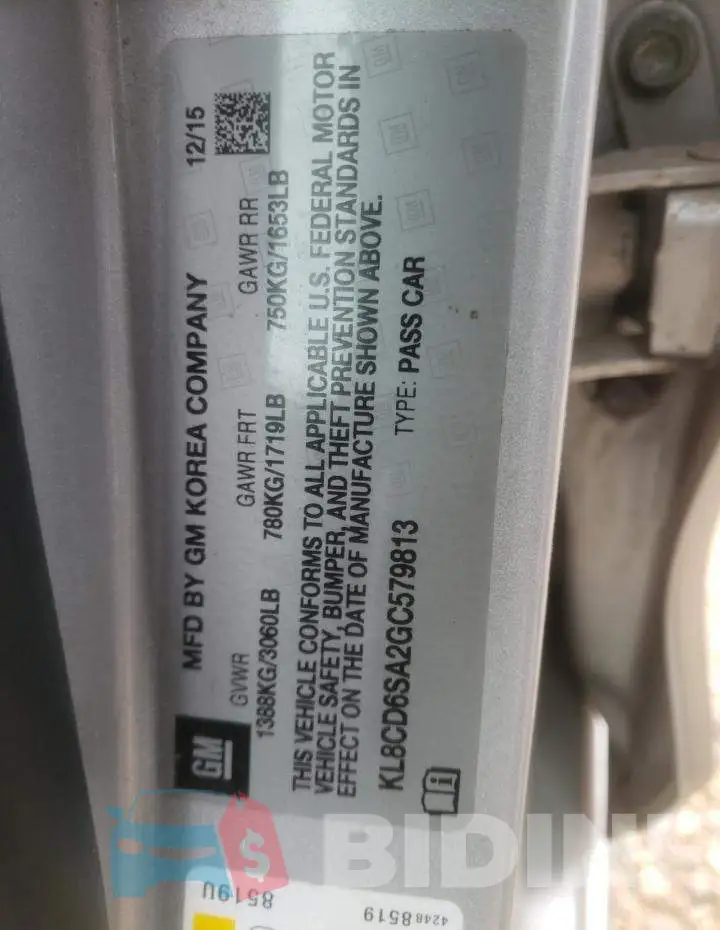KL8CD6SA2GC579813 Photo# 10