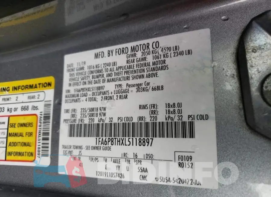 1FA6P8THXL5118897 Photo# 10