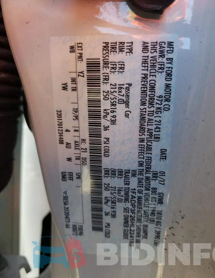 1FADP3F26HL224185 Photo# 10