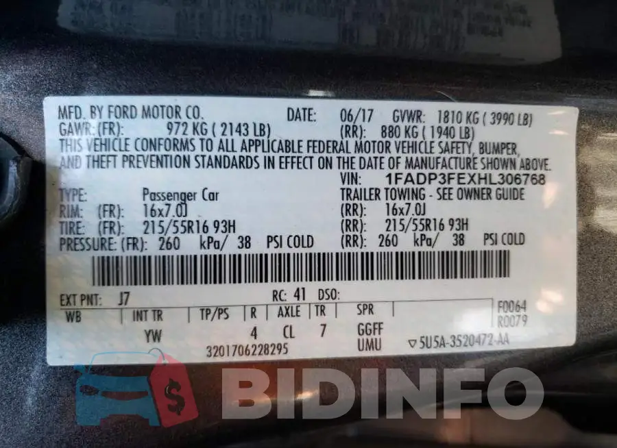 1FADP3FEXHL306768 Photo# 10