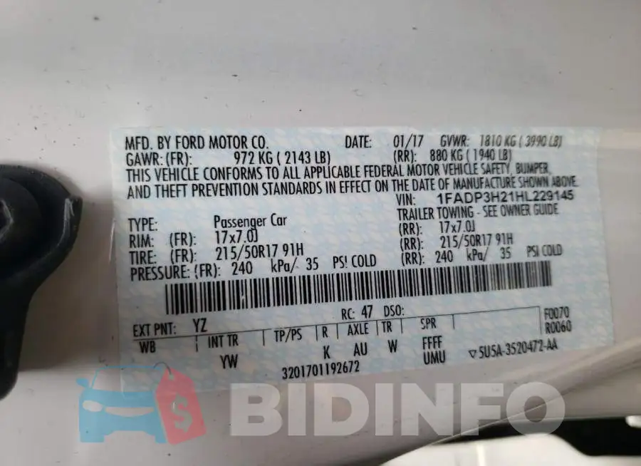 1FADP3H21HL229145 Photo# 10