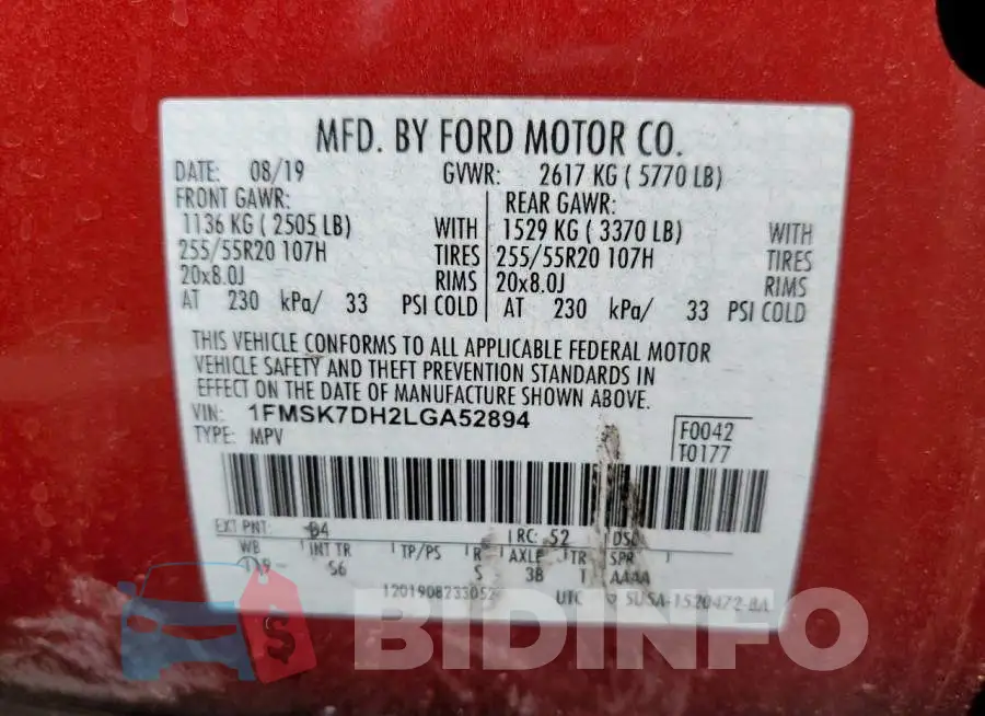 1FMSK7DH2LGA52894 Photo# 10
