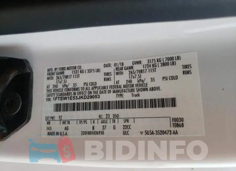 1FTEW1E53JKD29053 Photo# 10