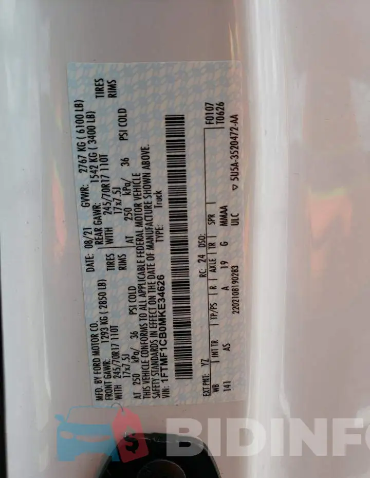 1FTMF1CB0MKE34626 Photo# 10