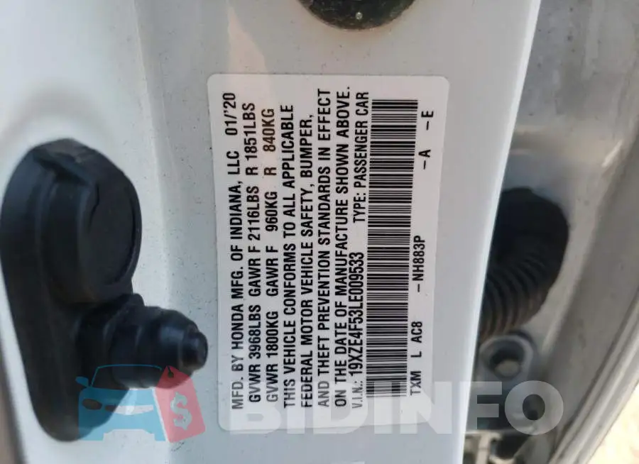 19XZE4F53LE009533 Photo# 10
