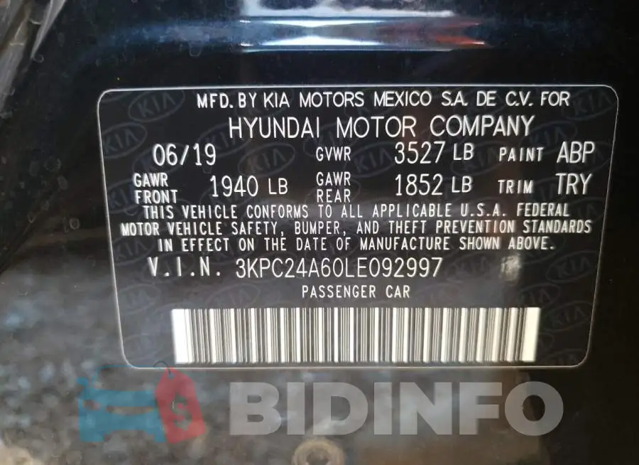 3KPC24A60LE092997 Photo# 10