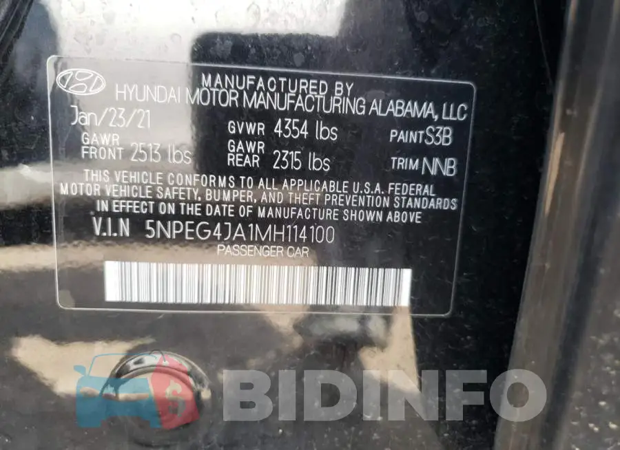 5NPEG4JA1MH114100 Photo# 10