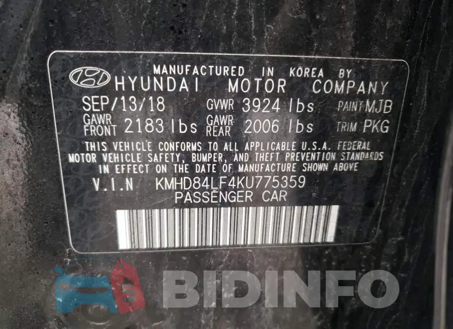 KMHD84LF4KU775359 Photo# 10