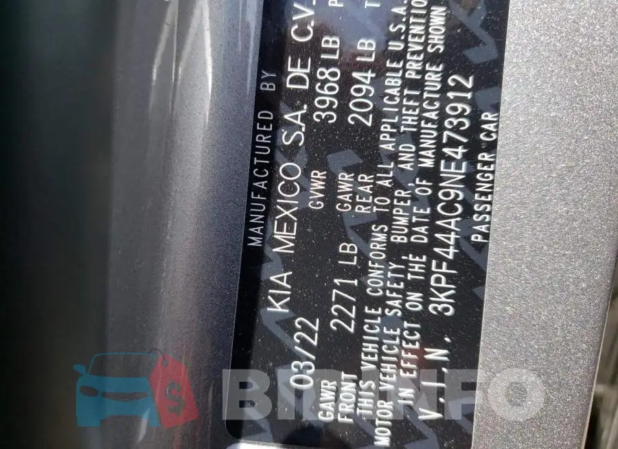 3KPF44AC9NE473912 Photo# 10