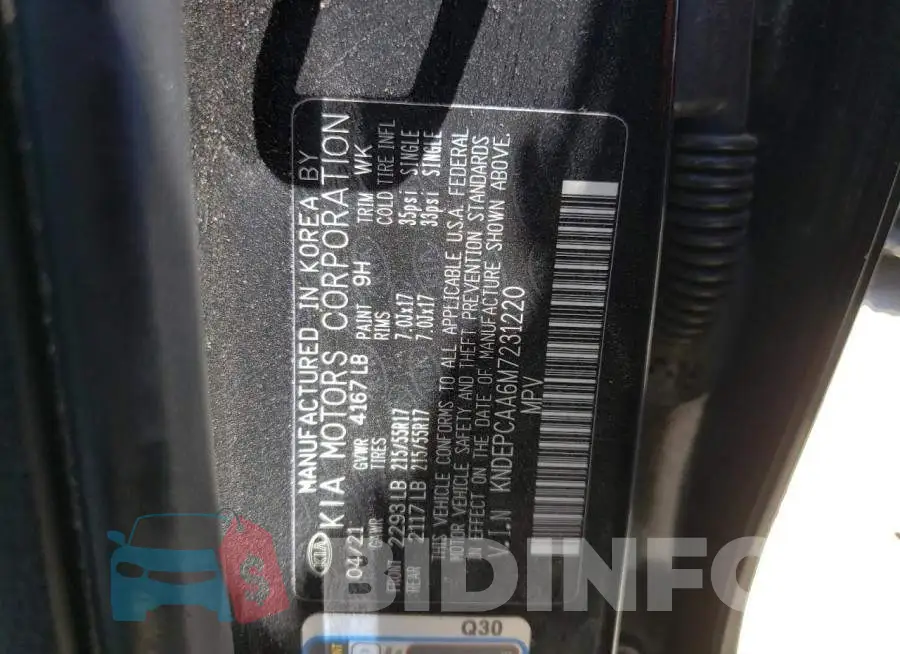 KNDEPCAA6M7231220 Photo# 10