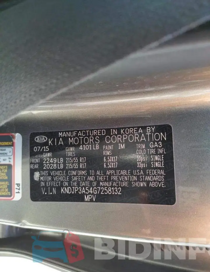 KNDJP3A54G7258132 Photo# 10
