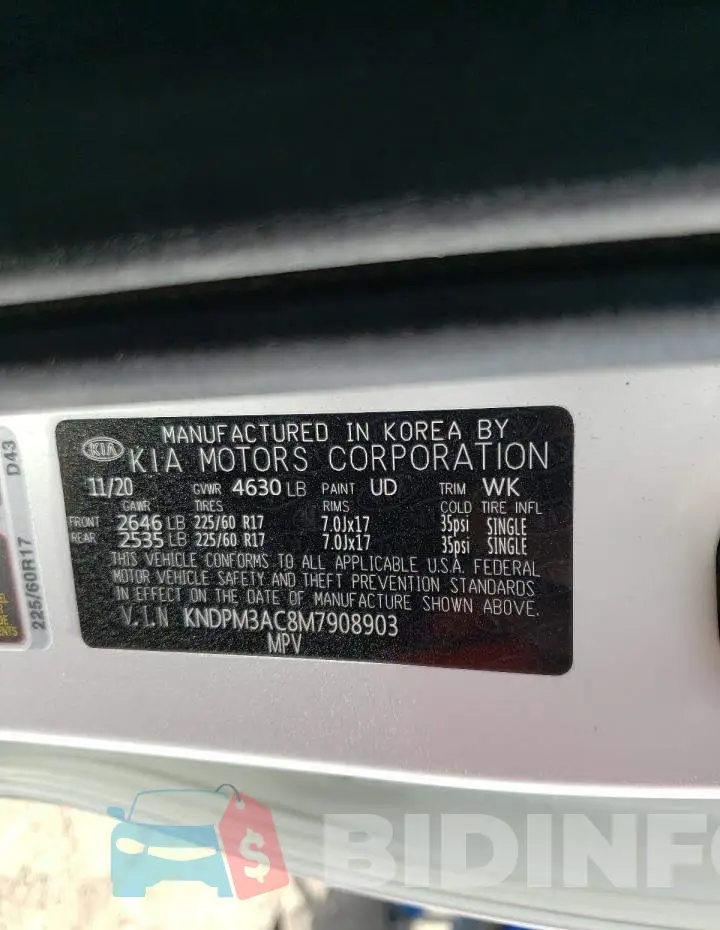 KNDPM3AC8M7908903 Photo# 10