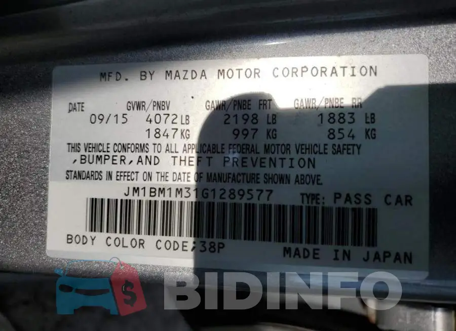 JM1BM1M31G1289577 Photo# 10
