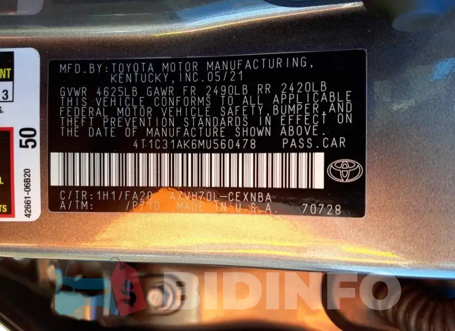 4T1C31AK6MU560478 Photo# 10
