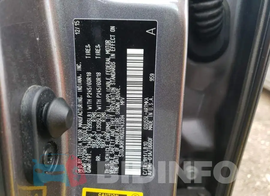 5TDJKRFH0GS243394 Photo# 10