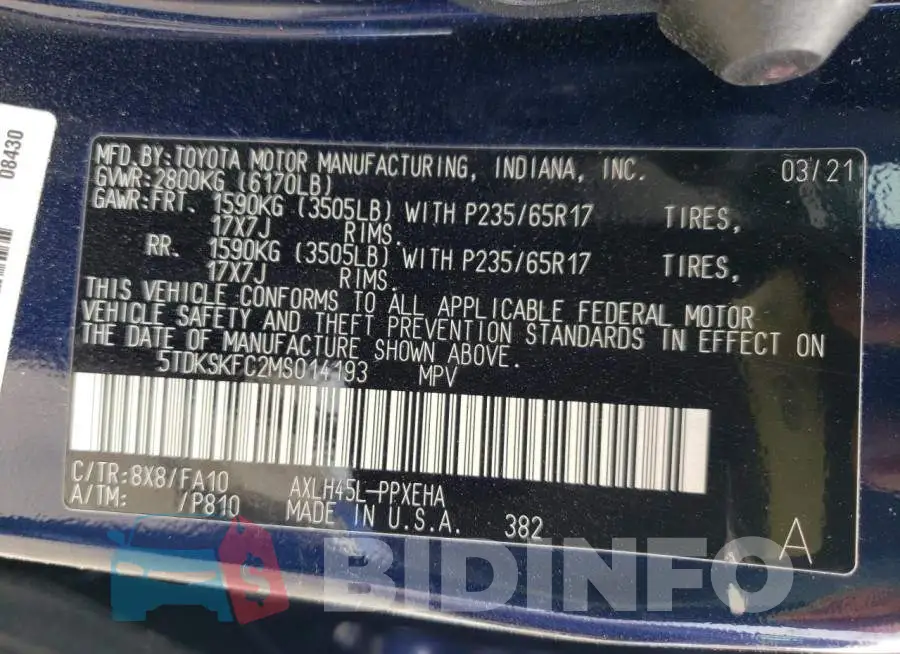 5TDKSKFC2MS014193 Photo# 10