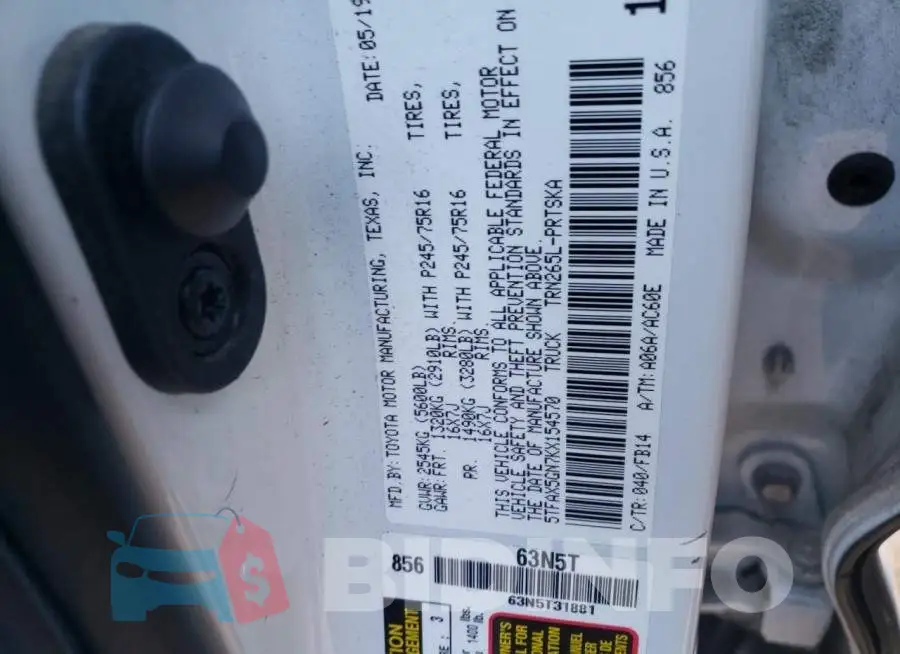 5TFAX5GN7KX154570 Photo# 10