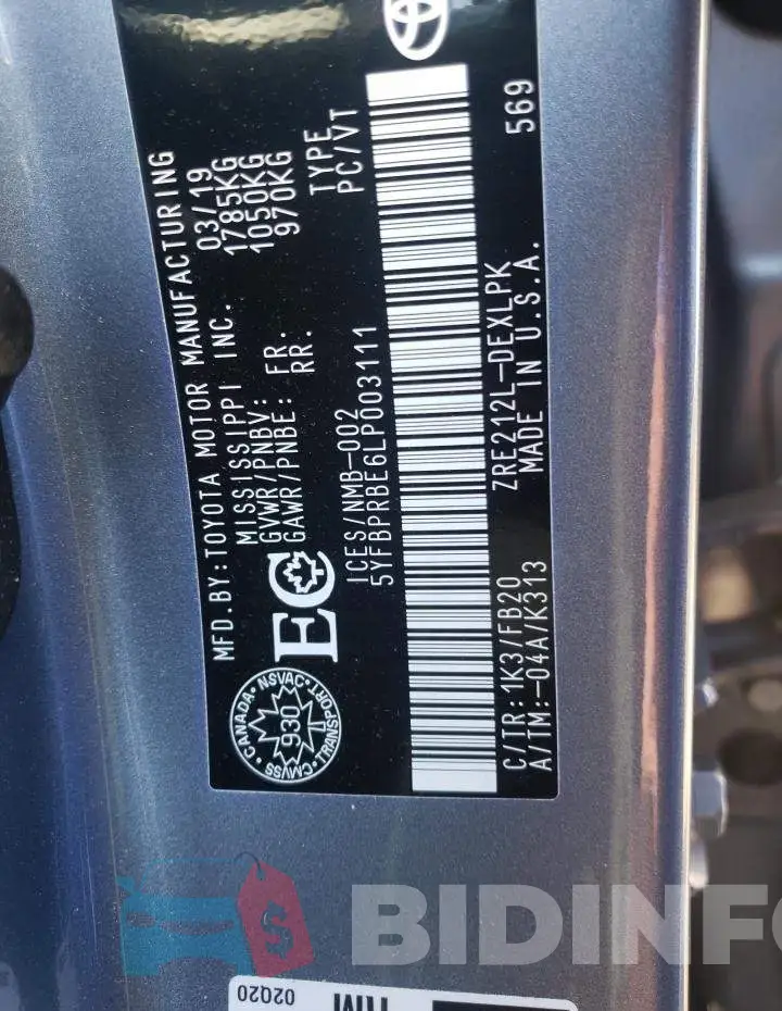 5YFBPRBE6LP003111 Photo# 10
