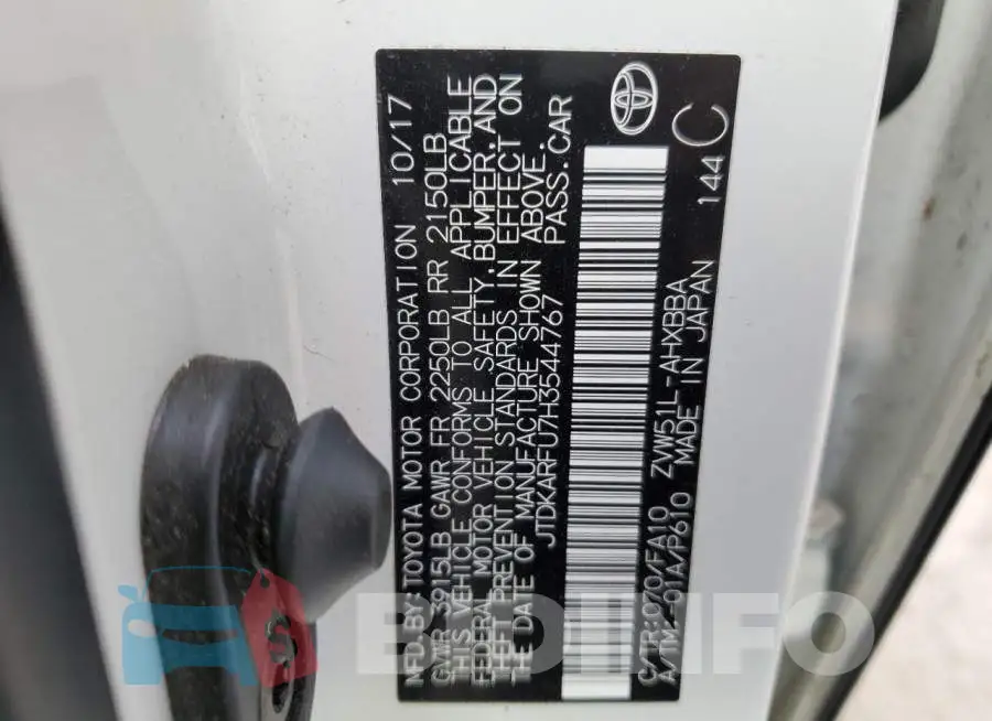 JTDKARFU7H3544767 Photo# 10