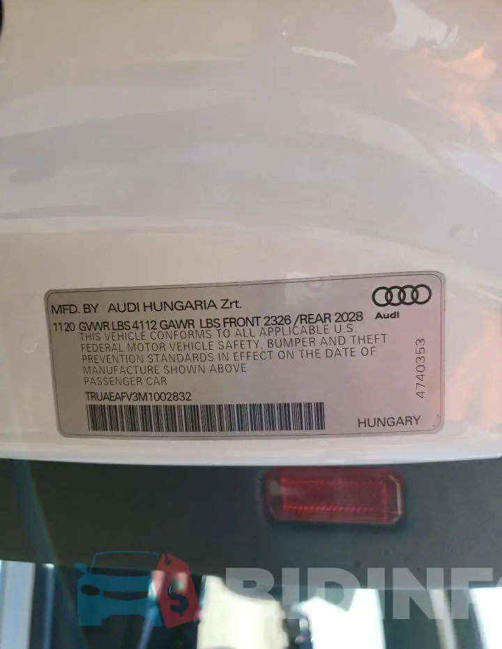 TRUAEAFV3M1002832 Photo# 10