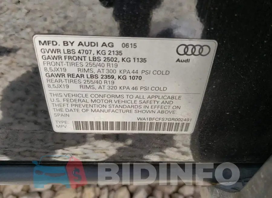 WA1BFCFS7GR002491 Photo# 10