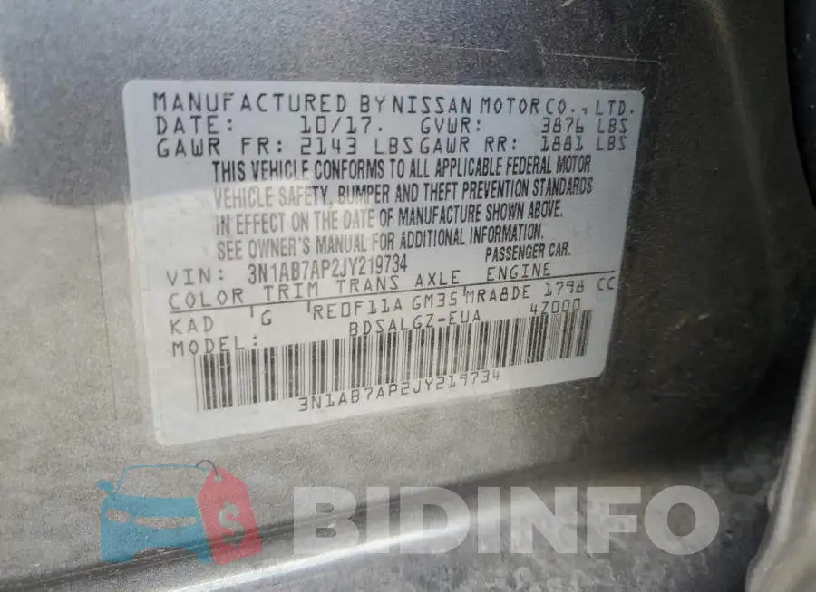 3N1AB7AP2JY219734 Photo# 10