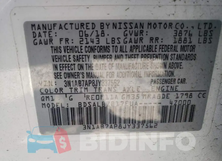 3N1AB7AP8JY337562 Photo# 10