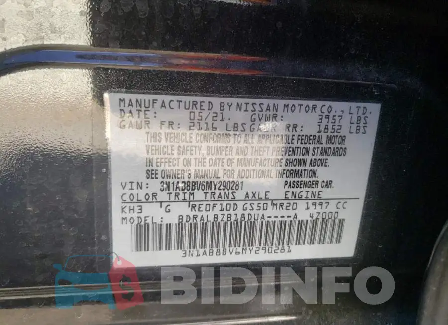 3N1AB8BV6MY290281 Photo# 10