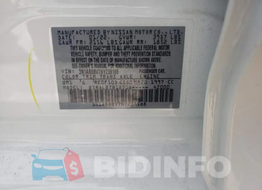 3N1AB8BV7NY238188 Photo# 10