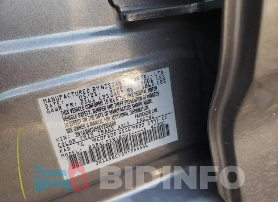 3N1AB8CV5MY285586 Photo# 10