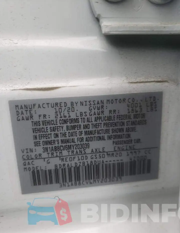 3N1AB8CV6MY203039 Photo# 10