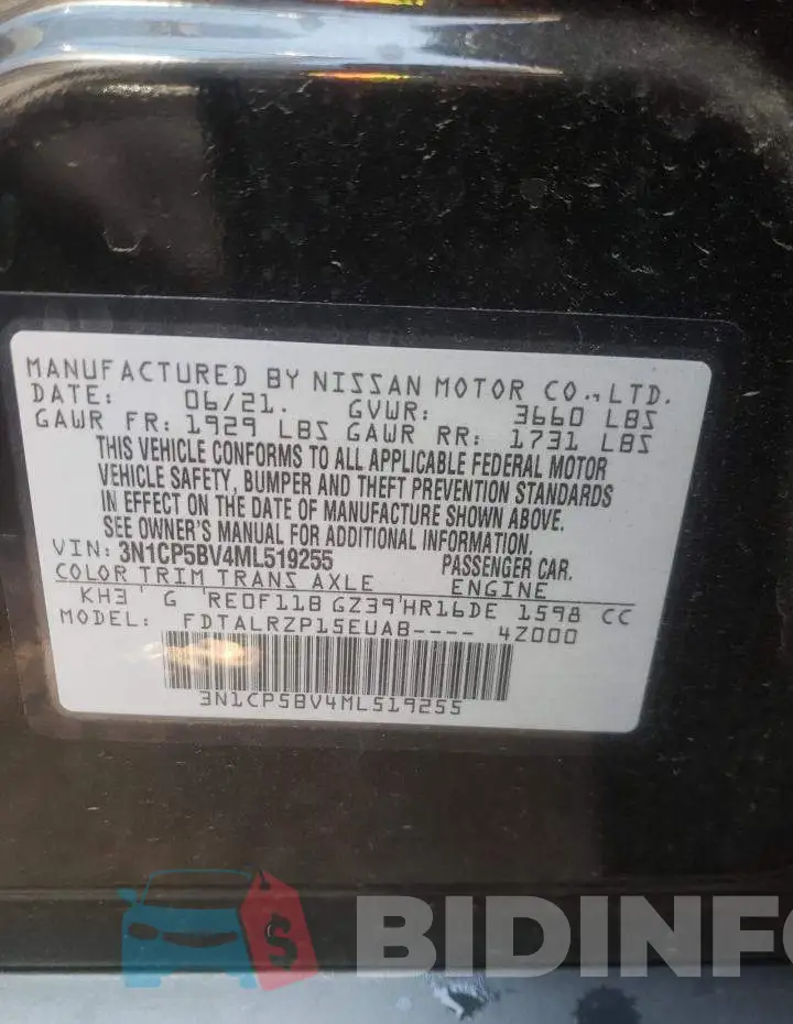 3N1CP5BV4ML519255 Photo# 10
