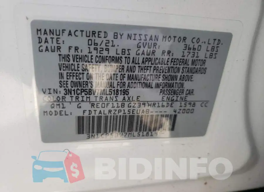 3N1CP5BV7ML518195 Photo# 10
