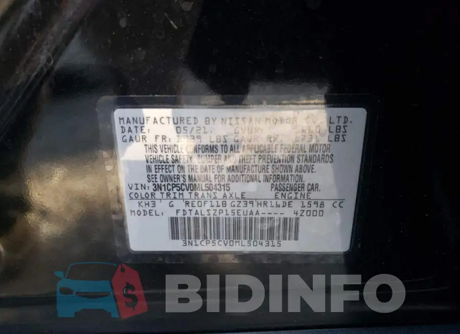 3N1CP5CV0ML504315 Photo# 10