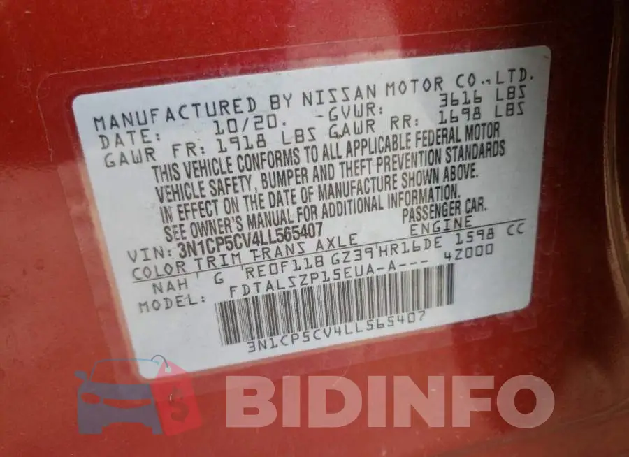 3N1CP5CV4LL565407 Photo# 10