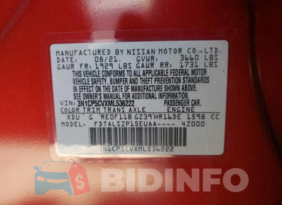 3N1CP5CVXML536222 Photo# 10