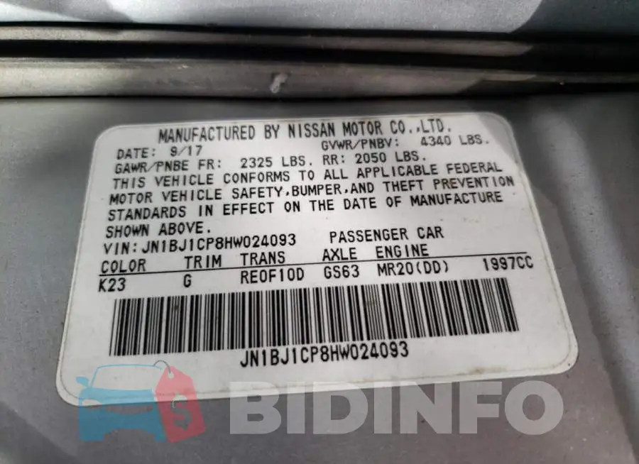 JN1BJ1CP8HW024093 Photo# 10