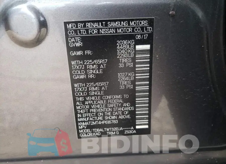 KNMAT2MT4HP616783 Photo# 10