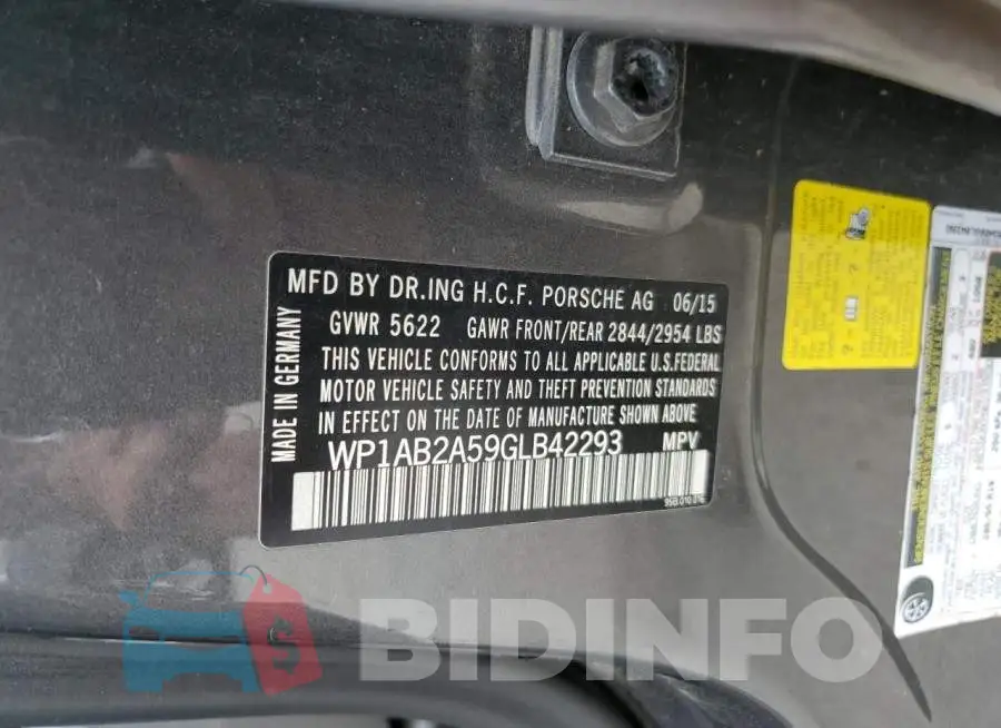 WP1AB2A59GLB42293 Photo# 10