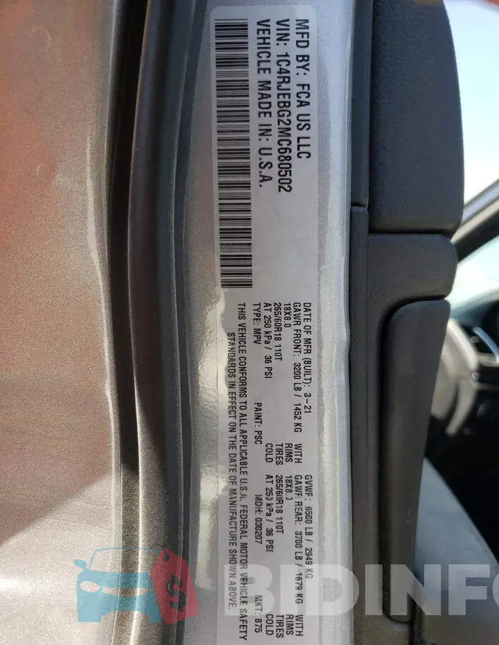 1C4RJEBG2MC680502 Photo# 10
