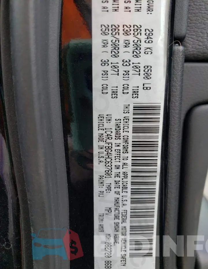 1C4RJFBG4HC637601 Photo# 10