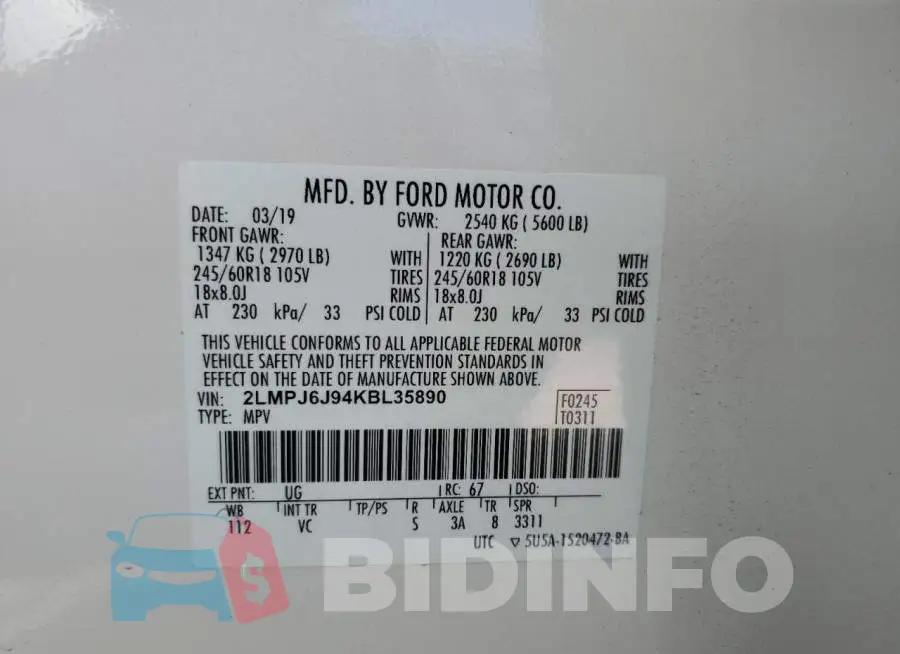 2LMPJ6J94KBL35890 Photo# 10