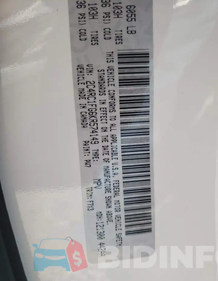 2C4RC1FG6KR574149 Photo# 10