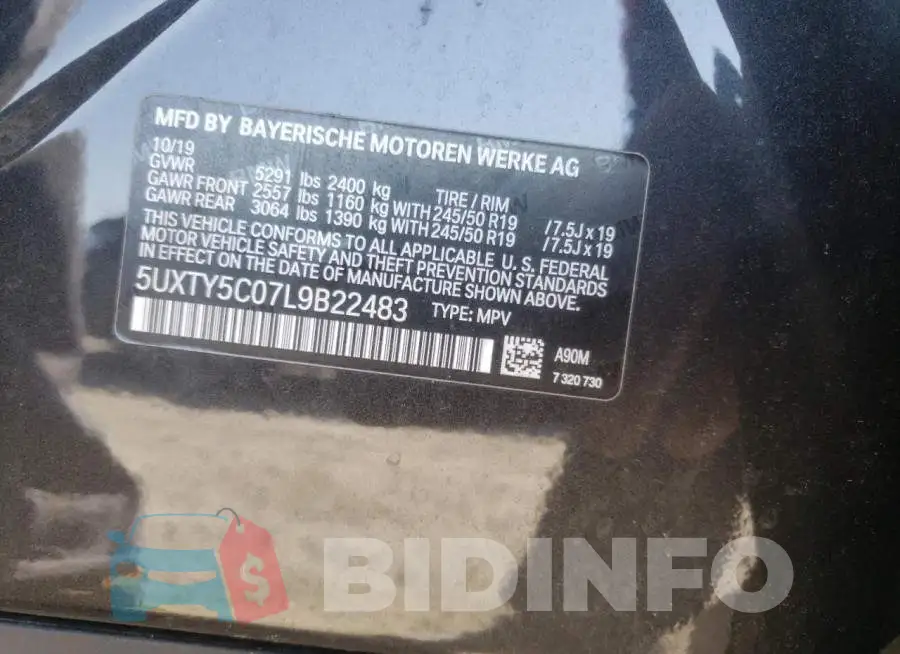 5UXTY5C07L9B22483 Photo# 10
