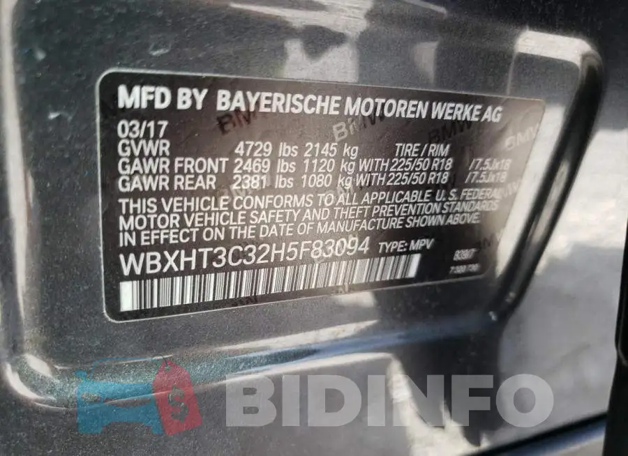 WBXHT3C32H5F83094 Photo# 10