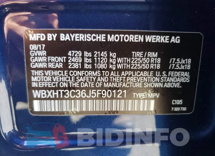 WBXHT3C36J5F90121 Photo# 10