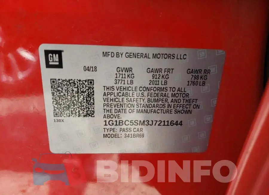 1G1BC5SM3J7211644 Photo# 10