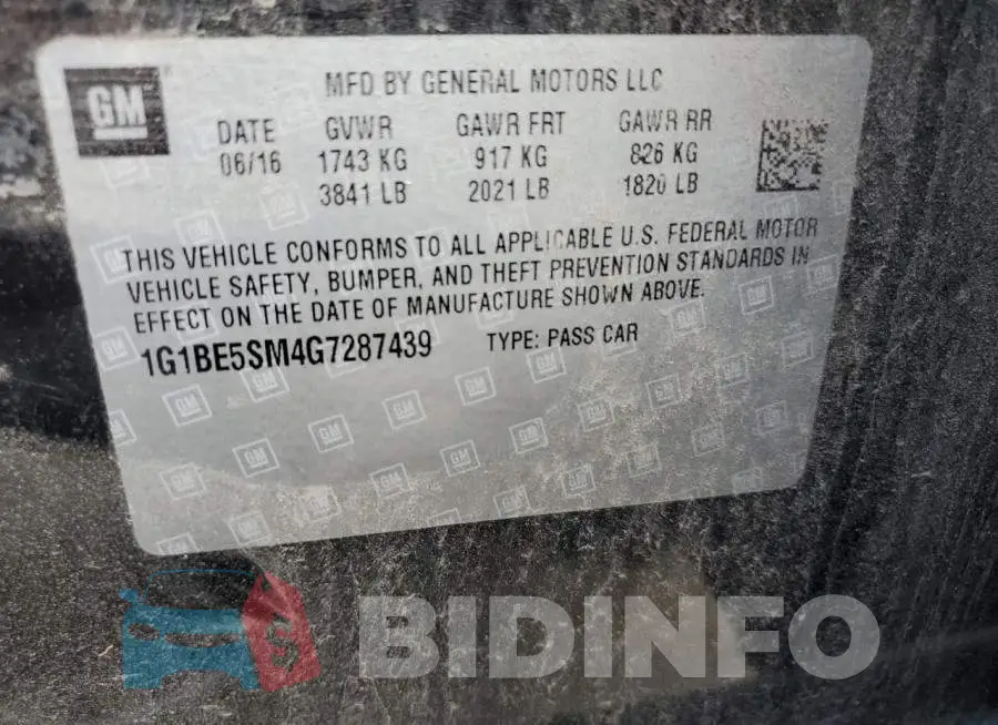 1G1BE5SM4G7287439 Photo# 10