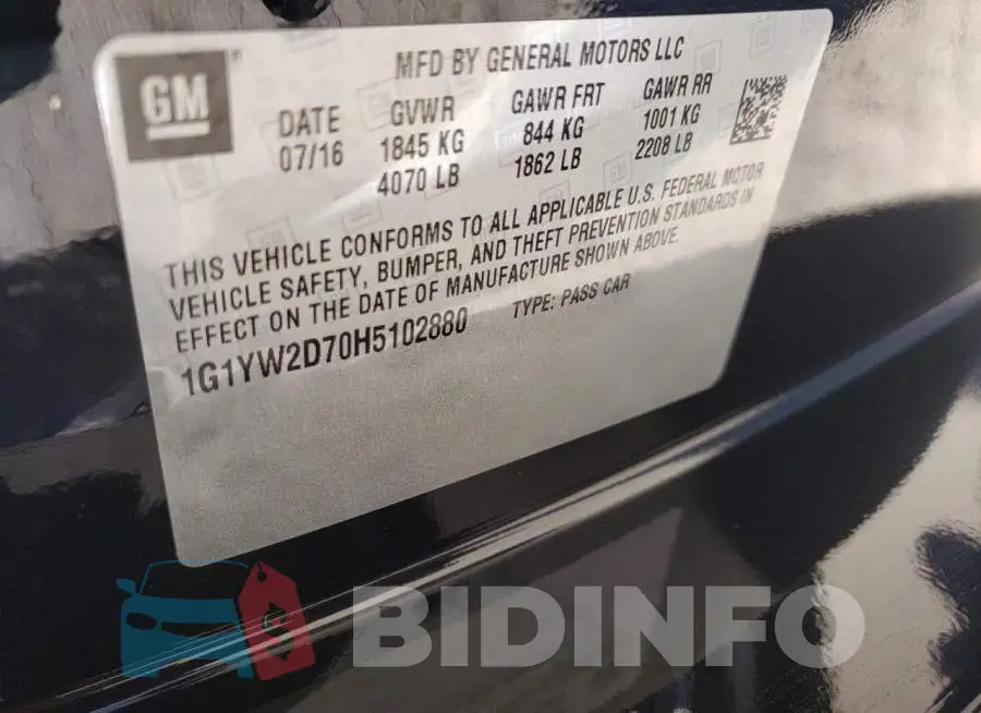 1G1YW2D70H5102880 Photo# 10