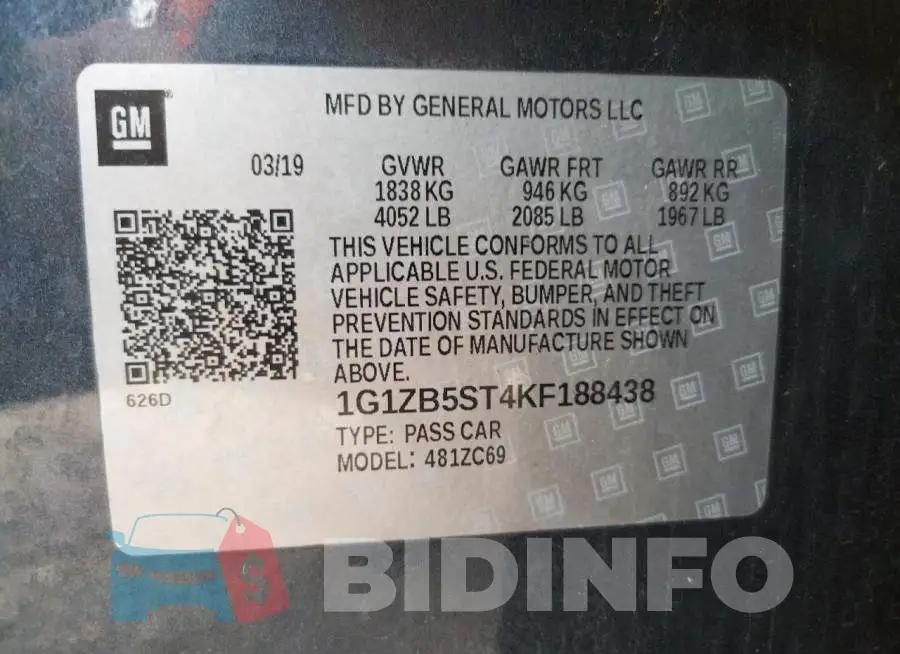 1G1ZB5ST4KF188438 Photo# 10